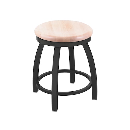 Holland Bar Stool Co 18" Swivel Vanity Stool, Pewter Finish, Nat Maple Seat 80218PWNatMpl